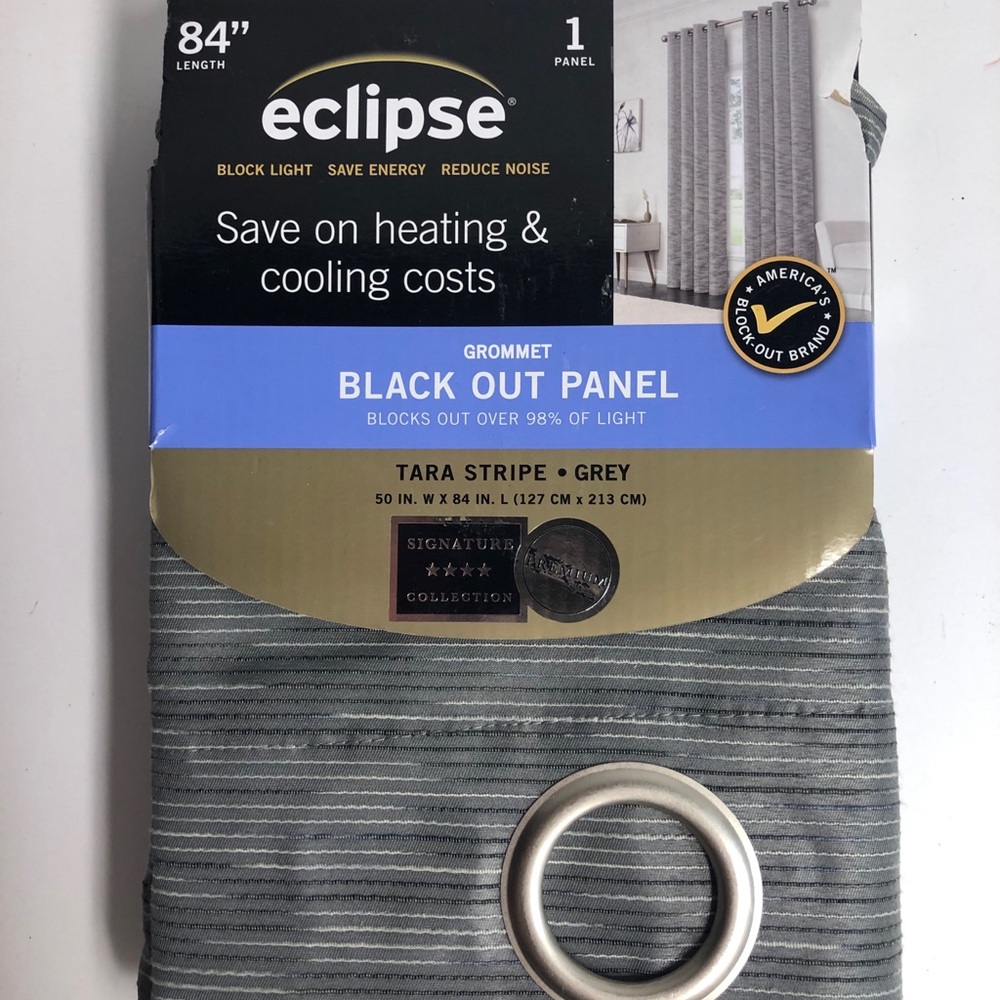 Eclipse Blackout Curtains 84x50 Tara Stripe